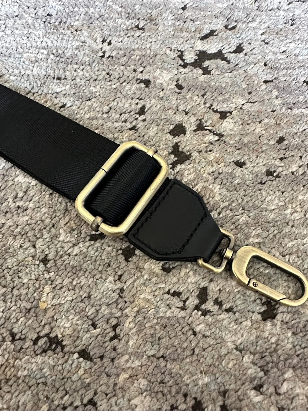 HOBO Black Adjustable Webbing Crossbody Strap with Metal Hardware